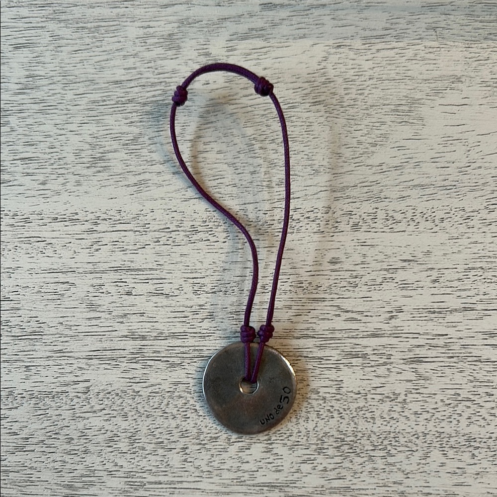 UNO de 50 unisex Silver Disc bracelet with Cord